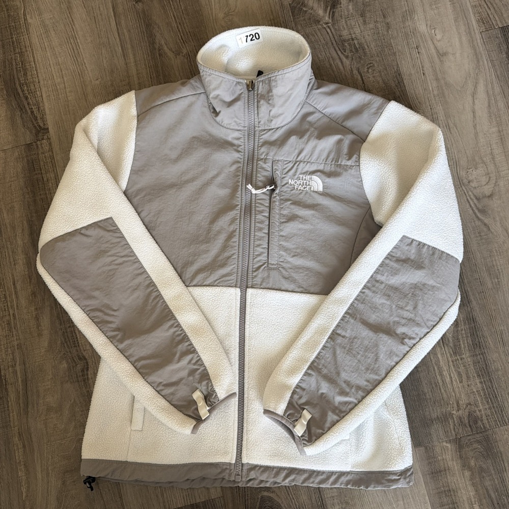 The North Face Women's Denali Fleece Jacket Size S Full Zip White/Gray Retro